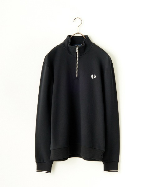 FRED PERRY/フレッドペリー] ワンポイントロゴ刺繍 ハーフジップ