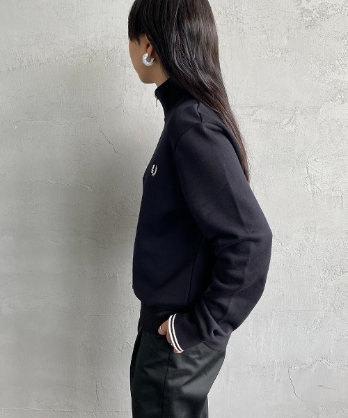 FRED PERRY/フレッドペリー] ワンポイントロゴ刺繍 ハーフジップ
