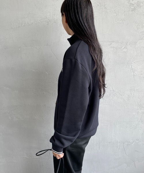 FRED PERRY/フレッドペリー] ワンポイントロゴ刺繍 ハーフジップ