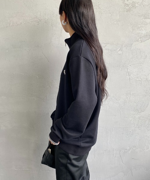 FRED PERRY/フレッドペリー] ワンポイントロゴ刺繍 ハーフジップ