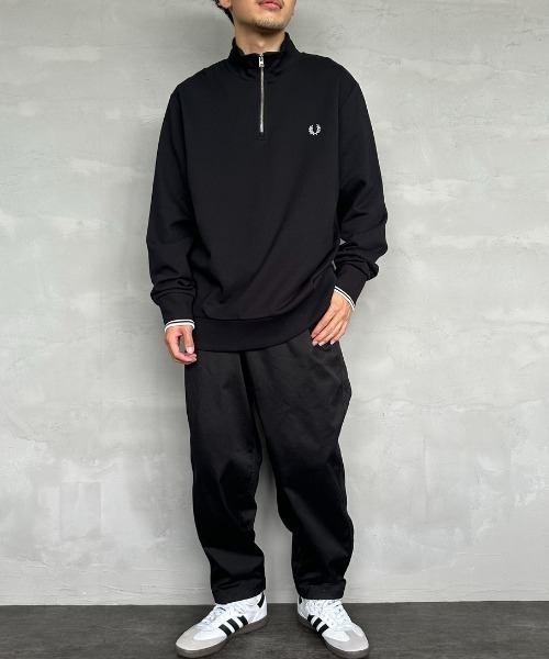 【試着のみ美品】Fred Perry ハーフジップスウェット ブラックXS FRED PERRY フレッドペリー ハーフジップ スウェットシャツ