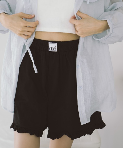 duei(デュイ)の「フリルショートパンツ(その他パンツ・レディース・ブラウン/ブラック・FREE)」の2枚目の写真
