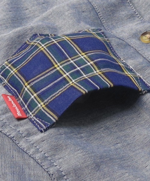 Moujonjon（ムージョンジョン）の「袖口リブＷガーゼシャツ（シャツ/ブラウス・キッズ・ネイビー・140/130/120/110/100/90）」の5枚目の写真