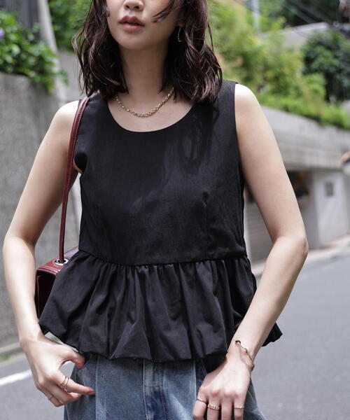 FREE'S MART（フリーズマート）の「バルーンペプラムノースリブラウス（シャツ/ブラウス・レディース・ホワイト/イエロー/ブラック・FREE）」の20枚目の写真