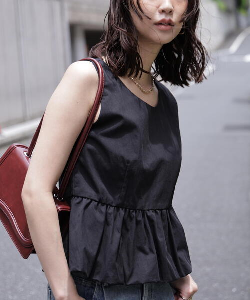 FREE'S MART（フリーズマート）の「バルーンペプラムノースリブラウス（シャツ/ブラウス・レディース・ホワイト/イエロー/ブラック・FREE）」の21枚目の写真