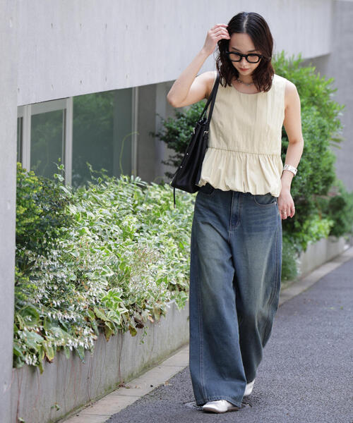 FREE'S MART（フリーズマート）の「バルーンペプラムノースリブラウス（シャツ/ブラウス・レディース・ホワイト/イエロー/ブラック・FREE）」の5枚目の写真