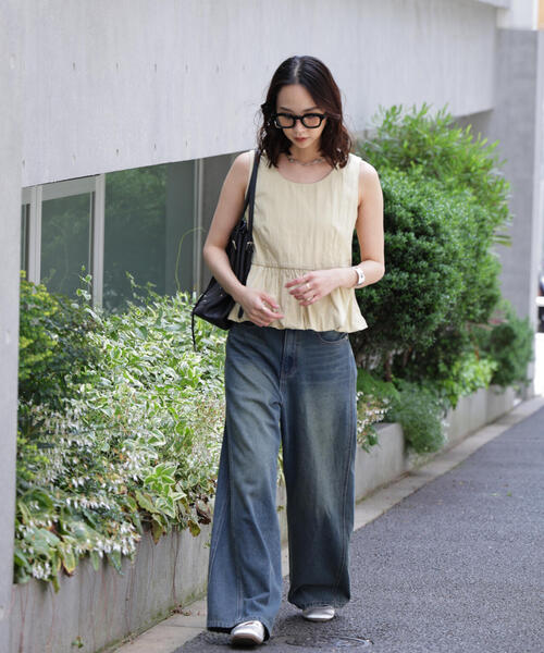 FREE'S MART（フリーズマート）の「バルーンペプラムノースリブラウス（シャツ/ブラウス・レディース・ホワイト/イエロー/ブラック・FREE）」の6枚目の写真