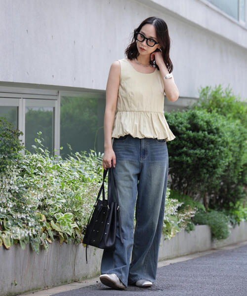 FREE'S MART（フリーズマート）の「バルーンペプラムノースリブラウス（シャツ/ブラウス・レディース・ホワイト/イエロー/ブラック・FREE）」の7枚目の写真