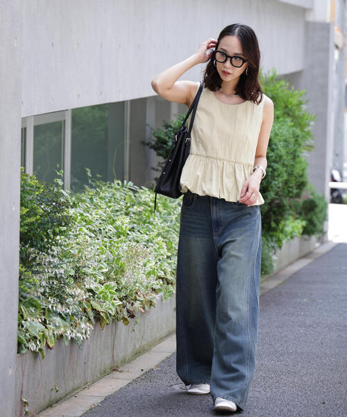 FREE'S MART（フリーズマート）の「バルーンペプラムノースリブラウス（シャツ/ブラウス・レディース・ホワイト/イエロー/ブラック・FREE）」の8枚目の写真