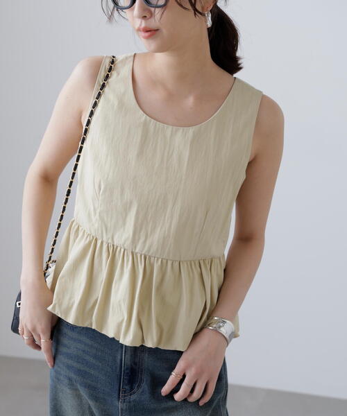 FREE'S MART（フリーズマート）の「バルーンペプラムノースリブラウス（シャツ/ブラウス・レディース・ホワイト/イエロー/ブラック・FREE）」の10枚目の写真