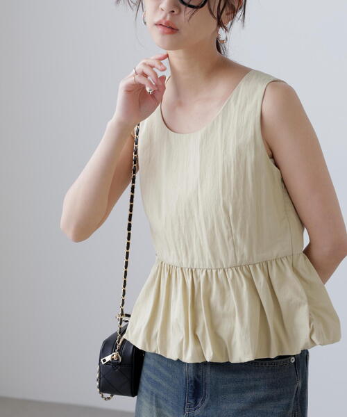 FREE'S MART（フリーズマート）の「バルーンペプラムノースリブラウス（シャツ/ブラウス・レディース・ホワイト/イエロー/ブラック・FREE）」の11枚目の写真