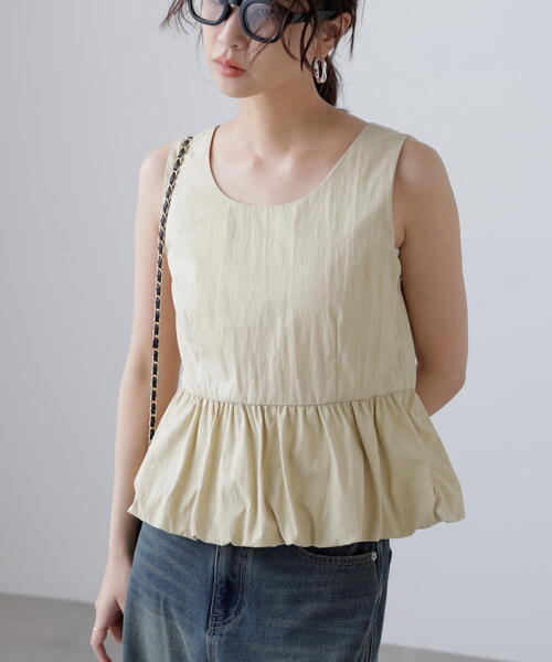 FREE'S MART（フリーズマート）の「バルーンペプラムノースリブラウス（シャツ/ブラウス・レディース・ホワイト/イエロー/ブラック・FREE）」の12枚目の写真