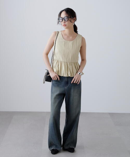 FREE'S MART（フリーズマート）の「バルーンペプラムノースリブラウス（シャツ/ブラウス・レディース・ホワイト/イエロー/ブラック・FREE）」の16枚目の写真