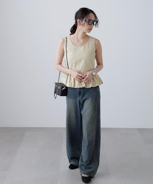 FREE'S MART（フリーズマート）の「バルーンペプラムノースリブラウス（シャツ/ブラウス・レディース・ホワイト/イエロー/ブラック・FREE）」の17枚目の写真