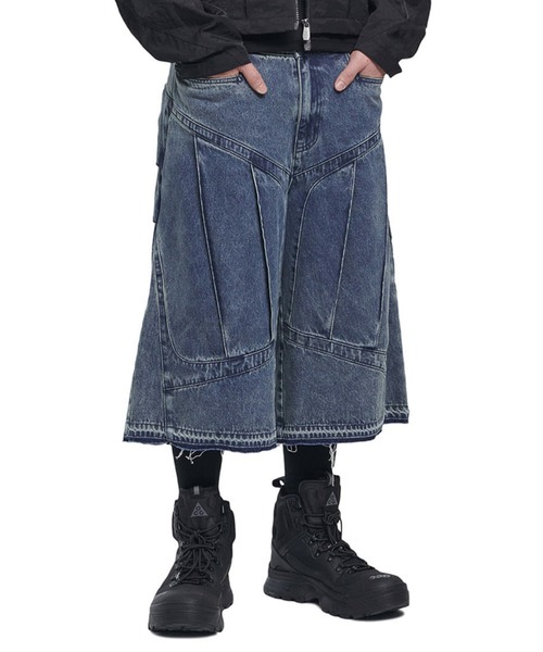 NOMANUAL /ノーマニュアル」SHIELD DENIM BERMUDA PANTS