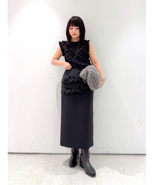 【LOULOU WILLOUGHBY】オーガンジートリコットギャザープルオーバー LOULOU WILLOUGHBY】オーガンジートリコットギャザープル