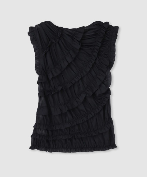 LOULOU WILLOUGHBY】オーガンジートリコットギャザープル