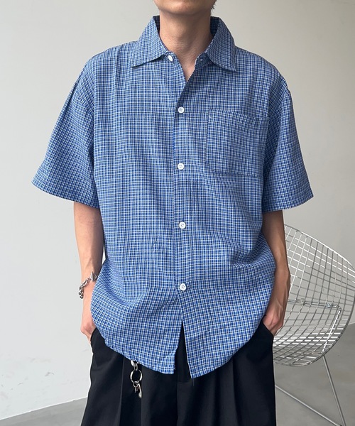 UNDERSTATEMENTs(アンダーステイトメント)の「【ユニセックス】ベーシックチェック柄シャツ(シャツ/ブラウス・メンズ・ブルー・LARGE/MEDIUM)」の14枚目の写真