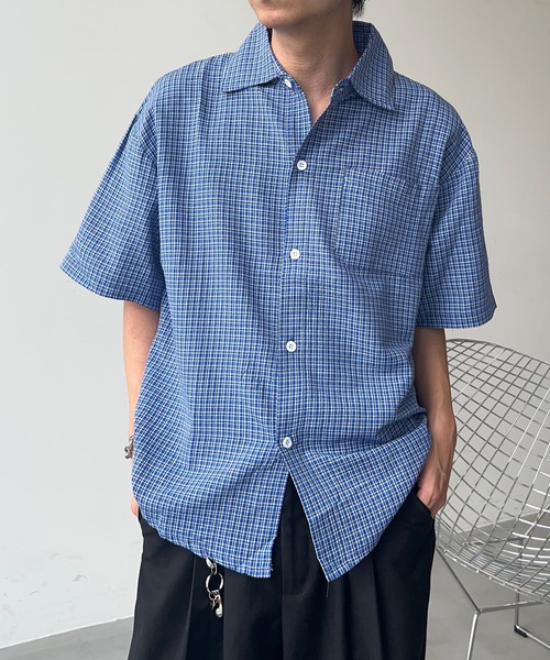 UNDERSTATEMENTs(アンダーステイトメント)の「【ユニセックス】ベーシックチェック柄シャツ(シャツ/ブラウス・メンズ・ブルー・LARGE/MEDIUM)」の15枚目の写真