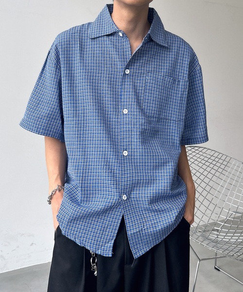 UNDERSTATEMENTs(アンダーステイトメント)の「【ユニセックス】ベーシックチェック柄シャツ(シャツ/ブラウス・メンズ・ブルー・LARGE/MEDIUM)」の16枚目の写真