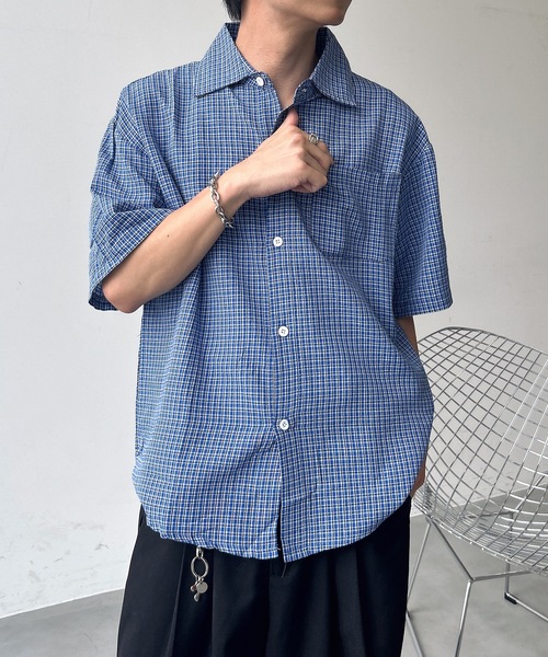 UNDERSTATEMENTs(アンダーステイトメント)の「【ユニセックス】ベーシックチェック柄シャツ(シャツ/ブラウス・メンズ・ブルー・LARGE/MEDIUM)」の17枚目の写真