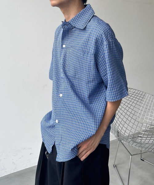 UNDERSTATEMENTs(アンダーステイトメント)の「【ユニセックス】ベーシックチェック柄シャツ(シャツ/ブラウス・メンズ・ブルー・LARGE/MEDIUM)」の8枚目の写真