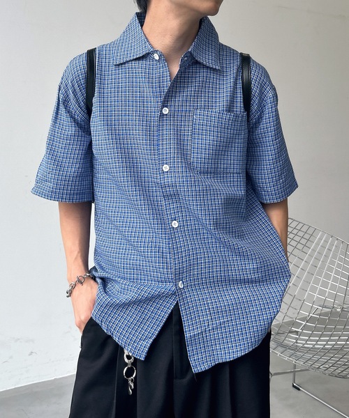 UNDERSTATEMENTs(アンダーステイトメント)の「【ユニセックス】ベーシックチェック柄シャツ(シャツ/ブラウス・メンズ・ブルー・LARGE/MEDIUM)」の10枚目の写真