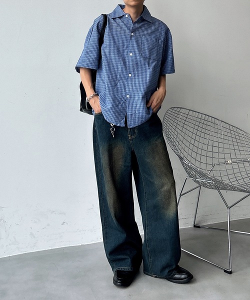 UNDERSTATEMENTs(アンダーステイトメント)の「【ユニセックス】ベーシックチェック柄シャツ(シャツ/ブラウス・メンズ・ブルー・LARGE/MEDIUM)」の5枚目の写真