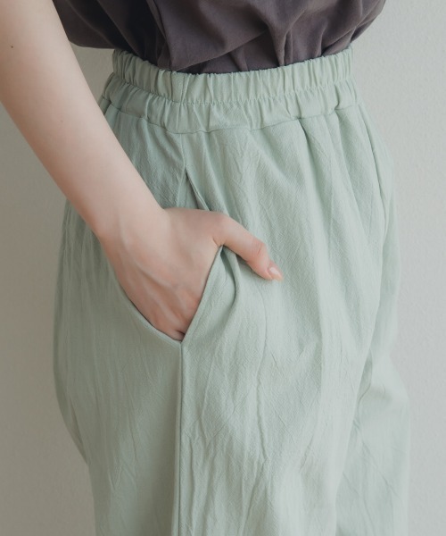 slattgir(スラットジール)の「高身長 綿100%リネンライクリラックスワイドパンツ(トールサイズ)Essenave(その他パンツ・レディース・ミント/ブラック・T5L/T4L/T3L/TLL/TL/TM)」の19枚目の写真