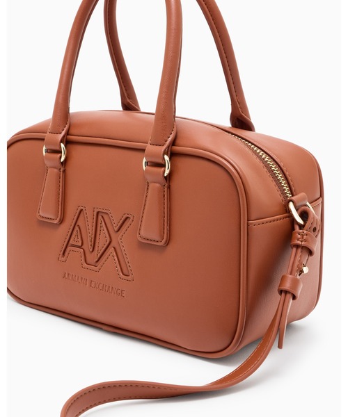 ARMANI EXCHANGE(アルマーニエクスチェンジ)の「【A|X アルマーニ エクスチェンジ】<オンライン限定>AXロゴ ミニボウリングバッグ(ハンドバッグ・レディース・ダークグリーン/キャメル・FREE)」の14枚目の写真