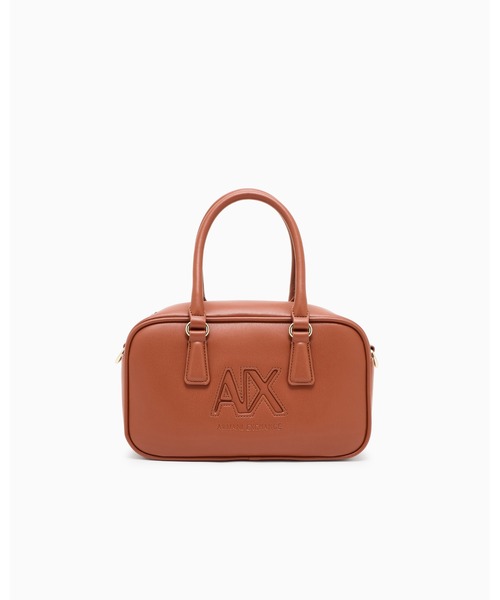 ARMANI EXCHANGE(アルマーニエクスチェンジ)の「【A|X アルマーニ エクスチェンジ】<オンライン限定>AXロゴ ミニボウリングバッグ(ハンドバッグ・レディース・ダークグリーン/キャメル・FREE)」の4枚目の写真