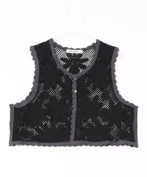 SUPER HAKKA（スーパーハッカ）の「マーガレットリリアンコード刺繍ベスト（ベスト・レディース・ブラック/ブルー/グリーン・FREE）」の2枚目の写真