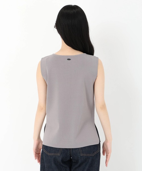 STRAWBERRY-FIELDS（ストロベリーフィールズ）の「シェリルストレッチ_ミドル丈総針ニット（ニット/セーター・レディース・レッド/グレー/ブラック/モーブ系・2）」の8枚目の写真