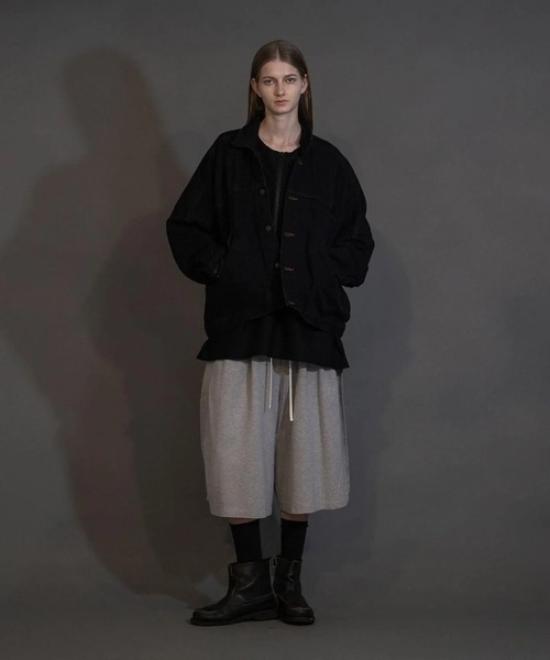 my beautiful landlet（マイビューティフルランドレット）の「【my beautiful landlet】 PONTE KNIT WIDE SHORT PANTS（その他パンツ・メンズ・カーキ/グレー/ブラック/ホワイト・1/0）」の3枚目の写真