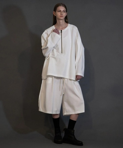 my beautiful landlet（マイビューティフルランドレット）の「【my beautiful landlet】 PONTE KNIT WIDE SHORT PANTS（その他パンツ・メンズ・カーキ/グレー/ブラック/ホワイト・1/0）」の15枚目の写真