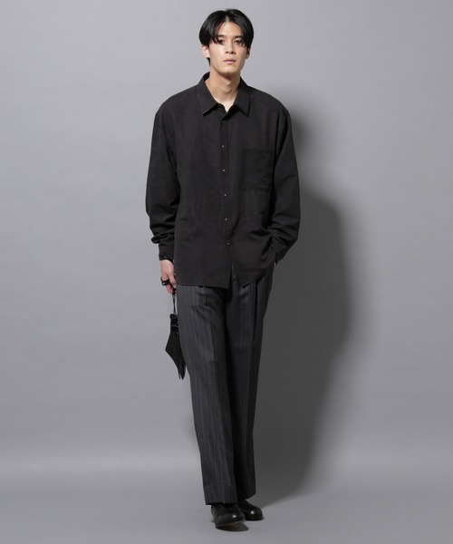 NANO universe（ナノユニバース）の「エンブロイダリーフェイクスウェードシャツ（シャツ/ブラウス・メンズ・ブラック/ブラウン・M/L）」の14枚目の写真