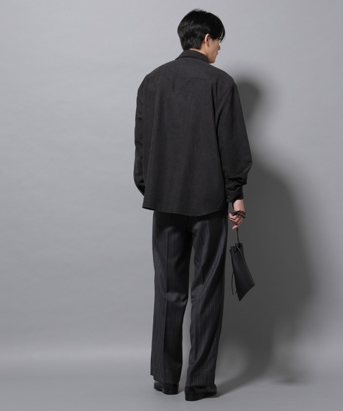 NANO universe（ナノユニバース）の「エンブロイダリーフェイクスウェードシャツ（シャツ/ブラウス・メンズ・ブラック/ブラウン・M/L）」の16枚目の写真