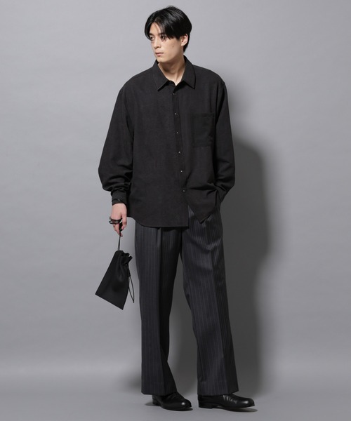 NANO universe（ナノユニバース）の「エンブロイダリーフェイクスウェードシャツ（シャツ/ブラウス・メンズ・ブラック/ブラウン・M/L）」の13枚目の写真