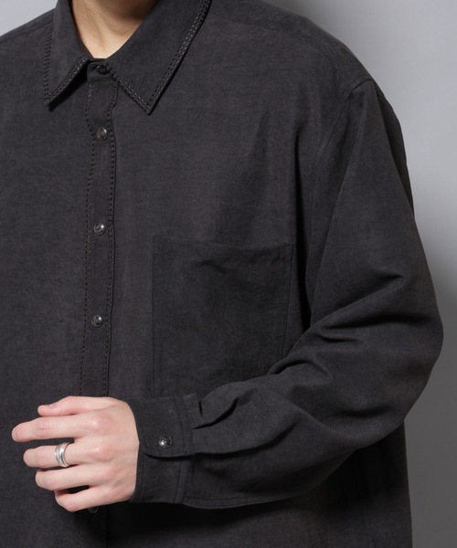 NANO universe（ナノユニバース）の「エンブロイダリーフェイクスウェードシャツ（シャツ/ブラウス・メンズ・ブラック/ブラウン・M/L）」の21枚目の写真