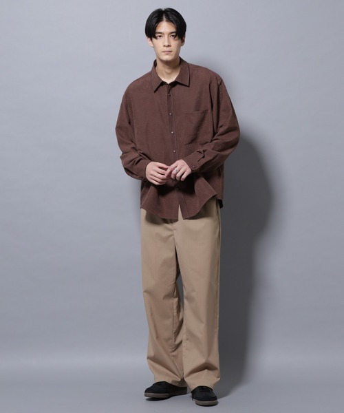 NANO universe（ナノユニバース）の「エンブロイダリーフェイクスウェードシャツ（シャツ/ブラウス・メンズ・ブラック/ブラウン・M/L）」の7枚目の写真