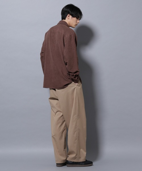 NANO universe（ナノユニバース）の「エンブロイダリーフェイクスウェードシャツ（シャツ/ブラウス・メンズ・ブラック/ブラウン・M/L）」の9枚目の写真