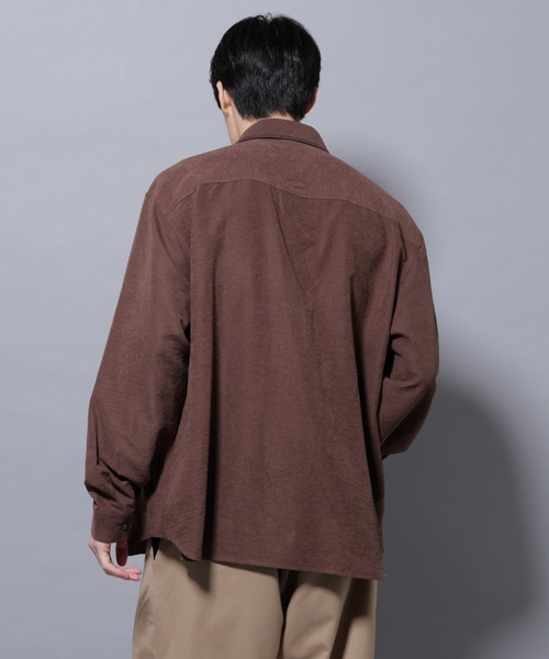 NANO universe（ナノユニバース）の「エンブロイダリーフェイクスウェードシャツ（シャツ/ブラウス・メンズ・ブラック/ブラウン・M/L）」の5枚目の写真