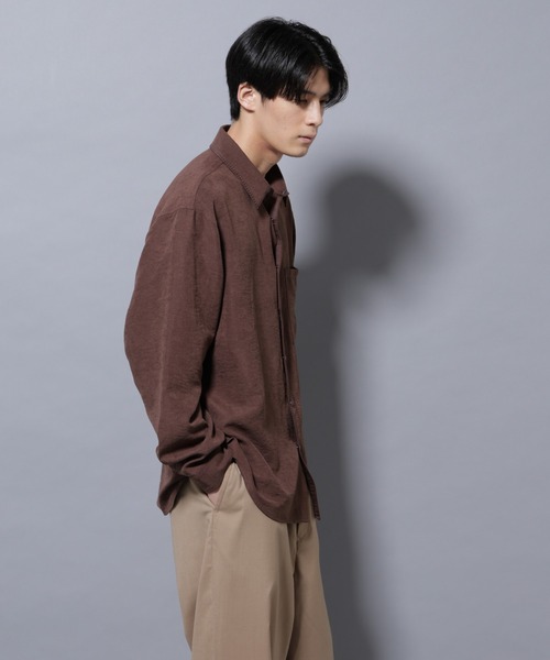 NANO universe（ナノユニバース）の「エンブロイダリーフェイクスウェードシャツ（シャツ/ブラウス・メンズ・ブラック/ブラウン・M/L）」の4枚目の写真