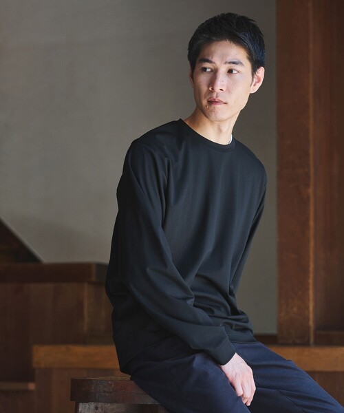 green label relaxing（グリーンレーベルリラクシング）の「CARREMAN クルーネック Tシャツ（Tシャツ/カットソー・メンズ・ダークグリーン/ナチュラル/ダークグレー/ブラック・XL/L/M/S）」の2枚目の写真