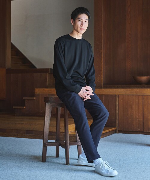 green label relaxing（グリーンレーベルリラクシング）の「CARREMAN クルーネック Tシャツ（Tシャツ/カットソー・メンズ・ダークグリーン/ナチュラル/ダークグレー/ブラック・XL/L/M/S）」の5枚目の写真