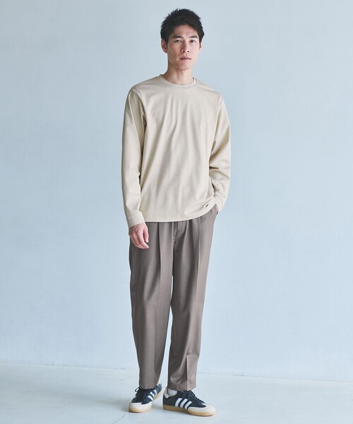 green label relaxing（グリーンレーベルリラクシング）の「CARREMAN クルーネック Tシャツ（Tシャツ/カットソー・メンズ・ダークグリーン/ナチュラル/ダークグレー/ブラック・XL/L/M/S）」の6枚目の写真