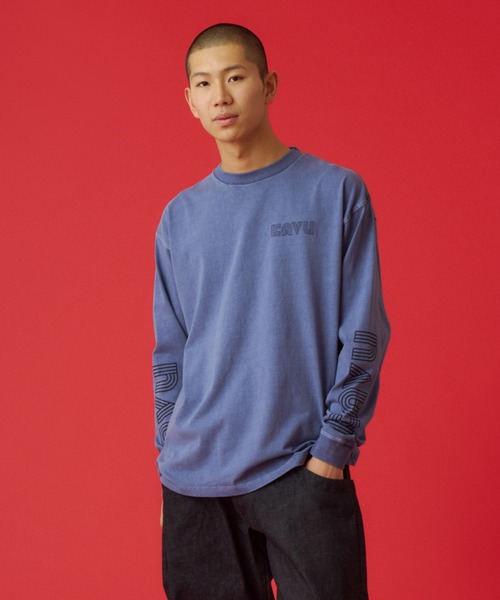 KAVU(カブー)の「KAVU/カブー Twist Logo Sweat/ツイストロゴスウェット(スウェット・メンズ・ネイビー/ライトグレー/イエロー・LARGE/X-LARGE/MEDIUM)」の2枚目の写真