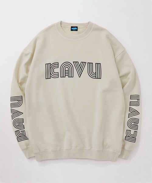 KAVU(カブー)の「KAVU/カブー Twist Logo Sweat/ツイストロゴスウェット(スウェット・メンズ・ネイビー/ライトグレー/イエロー・LARGE/X-LARGE/MEDIUM)」の3枚目の写真