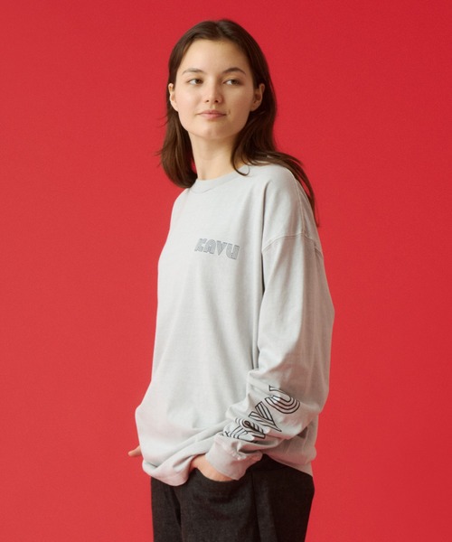 KAVU(カブー)の「KAVU/カブー Twist Logo Sweat/ツイストロゴスウェット(スウェット・メンズ・ネイビー/ライトグレー/イエロー・LARGE/X-LARGE/MEDIUM)」の1枚目の写真