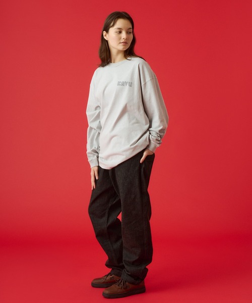 KAVU(カブー)の「KAVU/カブー Twist Logo Sweat/ツイストロゴスウェット(スウェット・メンズ・ネイビー/ライトグレー/イエロー・LARGE/X-LARGE/MEDIUM)」の4枚目の写真